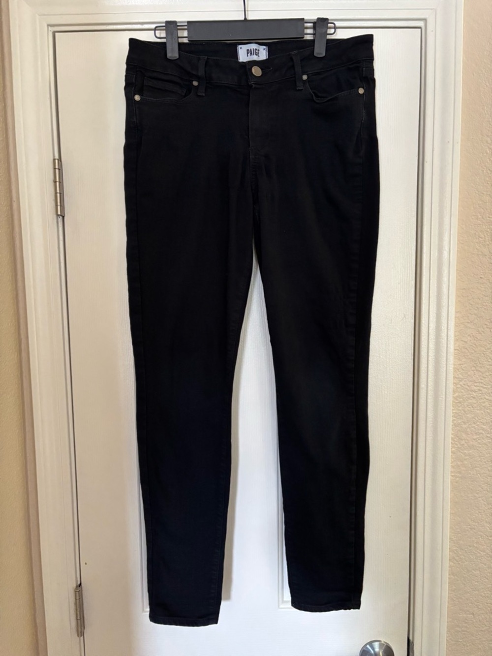 PAIGE Verdugo Ultra Skinny Jeans Black Size 30x29 Stretch Denim